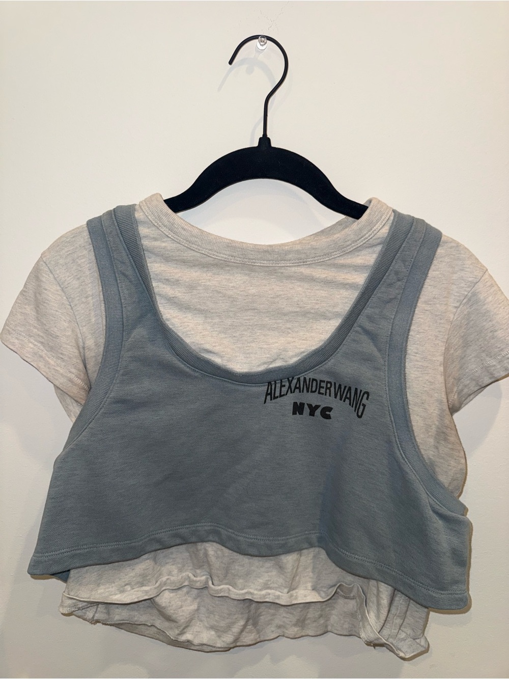 Alexander McQueen Blue-Grey Layered Crop Tank